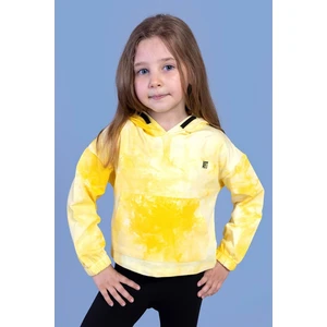 Toontoy Kız Çocuk Batik Desenli Kapüşonlu Sweatshirt