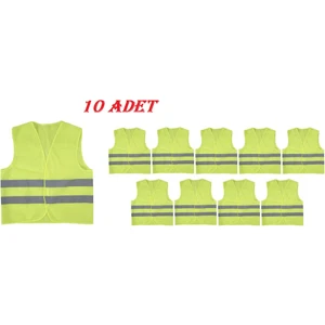 Standart Beden Ikaz Yeleği Sarı Renk 10 Adet