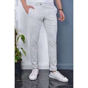 Erkek Taş Rengi Italyan Kesim Slimfit Kumaş Pantolon