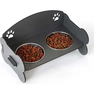 Kedi Mama Kabı Füme Kemikli Kedi Mama ve Su Kabı Kedi Yemek Kabı