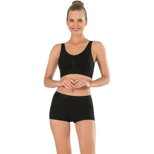 Kadın Siyah Kısa Şort Boxer Seamless Dikişsiz Ipeksi Örme Iz Yapmaz.