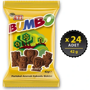 Bumbo Portakal Aromalı Kakaolu Bisküvi 42 g x 24 Adet