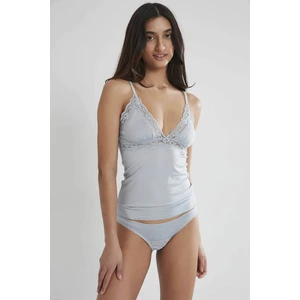 Pierre Cardin 367 Kadın Dantelli Penye Atlet Külot Kaşkorse Set - Mist