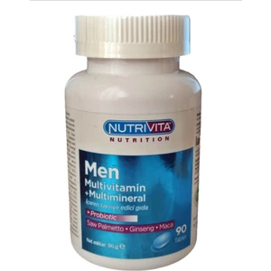 Nutrivita Nutrition Men Multivitamin Multimineral Probiyotik Ginseng Maca 90 Tablet