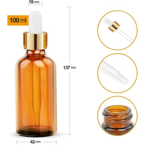 Güvenç Ambalaj 100ML - 3 Adet - Amber Damlalıklı Cam Şişe