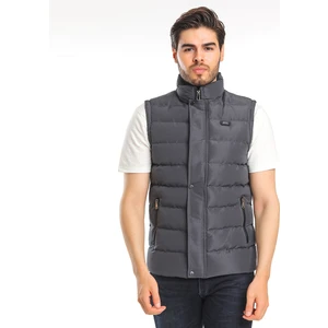 ZULA IN Erkek Slim Fit Yelek Gri