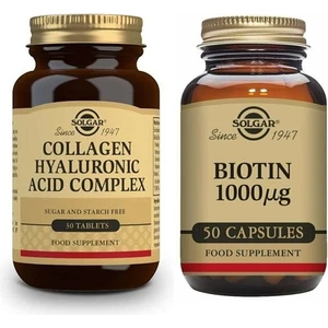 Hyaluronic Acid Collagen Complex 30 Tablet+Solgar Biotin 1000 Mcg 50 Kapsül