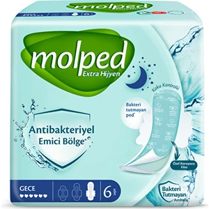 Molped Extra Hijyen Antibakteriyel Ped Tekli Gece 6'lı