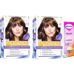 L'Oréal Paris Loreal Paris L'oréal Paris Excellance Cool Creme 6.11 Extra Küllü Koyu Kumral Saç Boyası 2 Adet