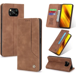 Xiaomi Poco X3 / Poco X3 Nfc İçin Retro Deri Manyetik ShockProof Tpu Flip Standlı Kılıf (Yurt Dışından)