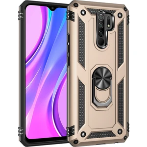 Xiaomi Redmi 9 İçin Çift Katmanlı Halkalı Standlı Kılıf (Yurt Dışından)
