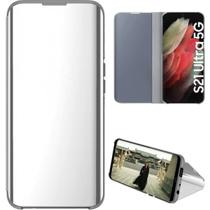 Samsung Galaxy S21 Ultra 5G İçin Pc Pu Deri Standlı Pencereli Kılıf (Yurt Dışından)