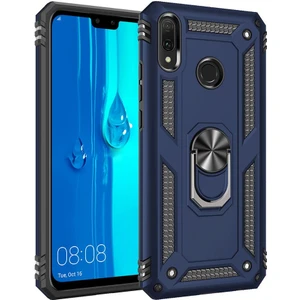 Huawei Y9 2019 İçin Çift Katmanlı Halkalı Standlı ShockProof Kılıf (Yurt Dışından)