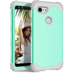 Google Pixel 3 Xl İçin Pc Yumuşak Tpu Bumper 3'ü 1 Arada Koruma ShockProof Kılıf (Yurt Dışından)