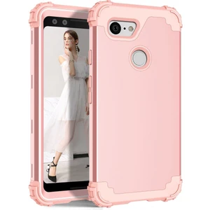 Google Pixel 3 Xl İçin Pc Yumuşak Tpu Bumper 3'ü 1 Arada Koruma ShockProof Kılıf (Yurt Dışından)