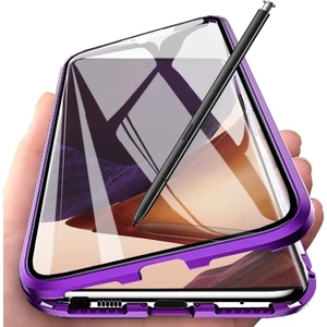 Samsung Galaxy Note 20 Ultra İçin 360 Derece Tam Koruma Şeffaf Manyetik Metal Bumper Kılıf (Yurt Dışından)