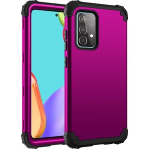 Samsung Galaxy A52 4G/5G İçin Yumuşak Silikon Pc Bumper 3'ü 1 Arada ShockProof Korumalı Kılıf (Yurt Dışından)
