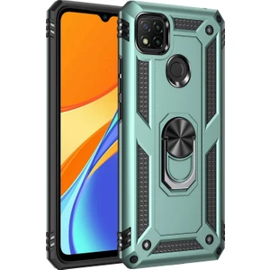Xiaomi Redmi 9c İçin Çift Katmanlı Halkalı Standlı Kılıf (Yurt Dışından)