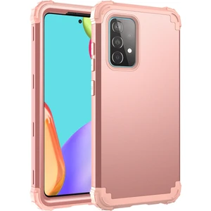Samsung Galaxy A52 4G/5G İçin Yumuşak Silikon Pc Bumper 3'ü 1 Arada ShockProof Korumalı Kılıf (Yurt Dışından)