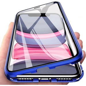 iPhone 11 İçin 360 Derece Tam Koruma Şeffaf Manyetik Metal Bumper Kılıf (Yurt Dışından)
