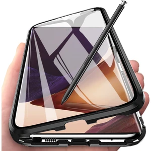 Samsung Galaxy Note 20 Ultra İçin 360 Derece Tam Koruma Şeffaf Manyetik Metal Bumper Kılıf (Yurt Dışından)