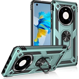 Huawei Mate 40 Pro İçin Çift Katmanlı Halkalı Standlı Kılıf (Yurt Dışından)