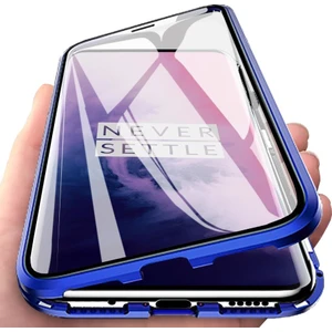 Oneplus 7 Pro İçin 360 Derece Tam Koruma Şeffaf Manyetik Metal Bumper Kılıf (Yurt Dışından)