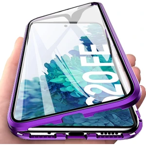 Samsung Galaxy S20 Fe İçin 360 Derece Tam Koruma Şeffaf Manyetik Metal Bumper Kılıf (Yurt Dışından)
