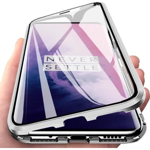 Oneplus 7 Pro İçin 360 Derece Tam Koruma Şeffaf Manyetik Metal Bumper Kılıf (Yurt Dışından)