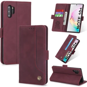 Samsung Galaxy Note 10+ / Note 10 Plus 5G İçin Retro Deri Manyetik ShockProof Tpu Flip Standlı Kılıf (Yurt Dışından)