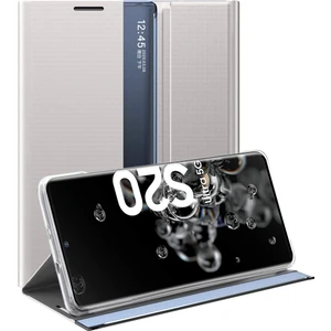 Samsung Galaxy S20 Ultra İçin İnce Flip Pu Deri Pencereli Standlı Kılıf (Yurt Dışından)