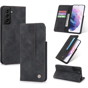 Samsung Galaxy S21 Plus 5G İçin Retro Deri Manyetik ShockProof Tpu Flip Standlı Kılıf (Yurt Dışından)