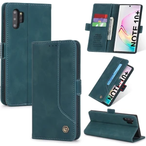Samsung Galaxy Note 10+ / Note 10 Plus 5G İçin Retro Deri Manyetik ShockProof Tpu Flip Standlı Kılıf (Yurt Dışından)