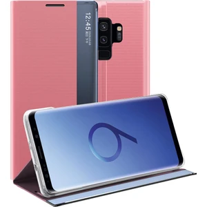 Samsung Galaxy S9 Plus İçin İnce Flip Pu Deri Pencereli Standlı Kılıf (Yurt Dışından)