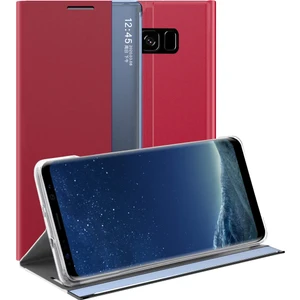 Samsung Galaxy S8 Plus İçin İnce Flip Pu Deri Pencereli Standlı Kılıf (Yurt Dışından)