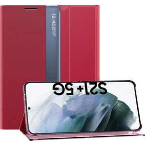 Samsung Galaxy S21 Plus 5G İçin İnce Flip Pu Deri Pencereli Standlı Kılıf (Yurt Dışından)