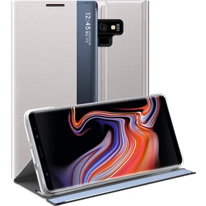 Samsung Galaxy Note 9 İçin İnce Flip Pu Deri Pencereli Standlı Kılıf (Yurt Dışından)