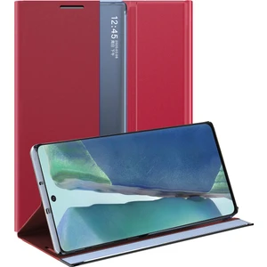 Samsung Galaxy Note 20 İçin İnce Flip Pu Deri Pencereli Standlı Kılıf (Yurt Dışından)