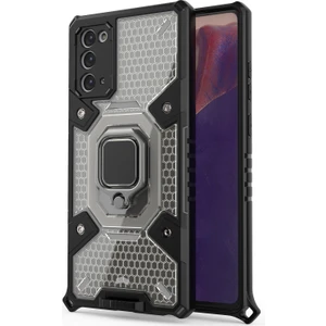 Samsung Galaxy Note 20 İçin Şeffaf Pc Tpu Bumper Antishock Korumalı Halkalı Standlı Kılıf (Yurt Dışından)