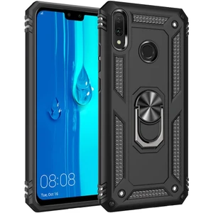 Huawei Y9 2019 İçin Çift Katmanlı Halkalı Standlı ShockProof Kılıf (Yurt Dışından)