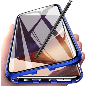 Samsung Galaxy Note 20 Ultra İçin 360 Derece Tam Koruma Şeffaf Manyetik Metal Bumper Kılıf (Yurt Dışından)