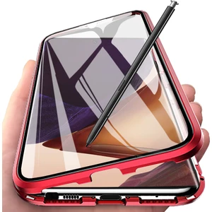 Samsung Galaxy Note 20 Ultra İçin 360 Derece Tam Koruma Şeffaf Manyetik Metal Bumper Kılıf (Yurt Dışından)