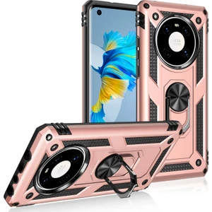 Huawei Mate 40 Pro İçin Çift Katmanlı Halkalı Standlı Kılıf (Yurt Dışından)