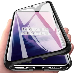 Oneplus 7 Pro İçin 360 Derece Tam Koruma Şeffaf Manyetik Metal Bumper Kılıf (Yurt Dışından)