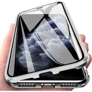 iPhone 11 İçin 360 Derece Tam Koruma Şeffaf Manyetik Metal Bumper Kılıf (Yurt Dışından)