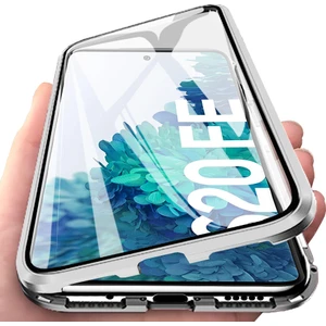 Samsung Galaxy S20 Fe İçin 360 Derece Tam Koruma Şeffaf Manyetik Metal Bumper Kılıf (Yurt Dışından)