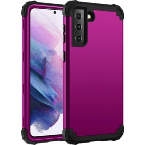 Samsung Galaxy S21 5G İçin Yumuşak Silikon Pc Bumper 3'ü 1 Arada ShockProof Korumalı Kılıf (Yurt Dışından)