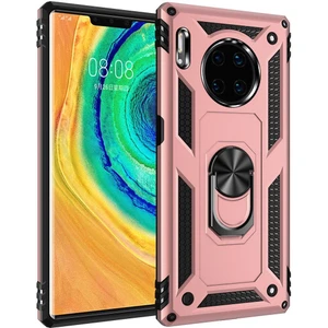 Huawei Mate 30 Pro İçin Çift Katmanlı Halkalı Standlı ShockProof Kılıf (Yurt Dışından)