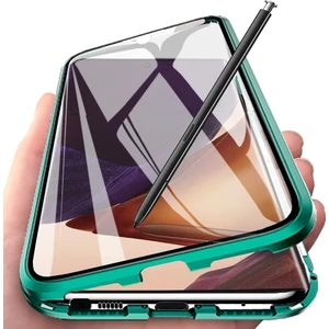 Samsung Galaxy Note 20 Ultra İçin 360 Derece Tam Koruma Şeffaf Manyetik Metal Bumper Kılıf (Yurt Dışından)