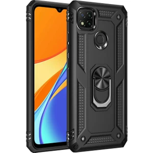 Xiaomi Redmi 9c İçin Çift Katmanlı Halkalı Standlı Kılıf (Yurt Dışından)